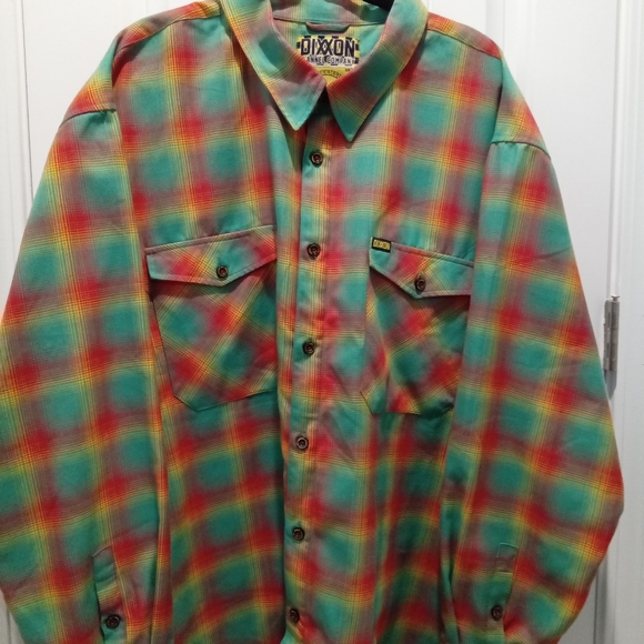 DIXXON- The Samson Flannel. Green, Red & Yellow Plaid Mens Size 5XL - Picture 1 of 12
